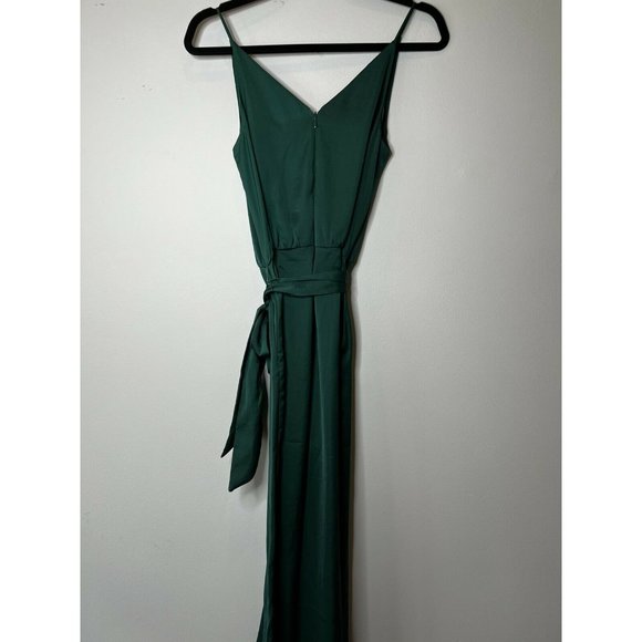 NWT H&M Wide Leg Crop Jumpsuit Emerald Green Belt Zip Up Size US 0 EU32 - Picture 6 of 12